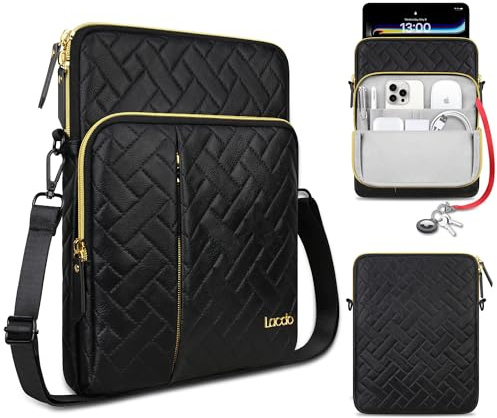 Lacdo Bolsa Blanda de Tableta Estuche para 11 iPad A16 2025, 11 iPad Air M4 M3 M2 2026-2024, 11 iPad Pro M5 M4, 10.9 10.2 iPad, 10.9 iPad Air, 10.5 iPad Pro, iPad Air 3 2, Galaxy Tab A9+, Negro