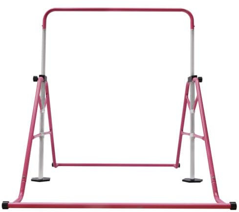 TuliperMood Barres de gymnastique extensibles, barres horizontales, barre de gymnastique pour enfants, barre d'entraînement de gym horizontale, hauteur réglable, barres fixes, rose