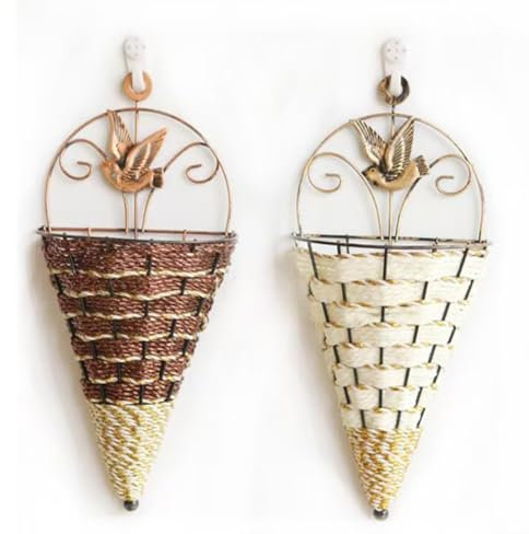 Vases Muraux et Pots de Fleurs Suspendus,2 Pcs Pots de Fleurs à Suspendre Plante Murale Jardiniere Murale Pot de Fleur Mural Pour l'intérieur et l'extérieur,le jardin, le balcon,la fenêtre,le salon