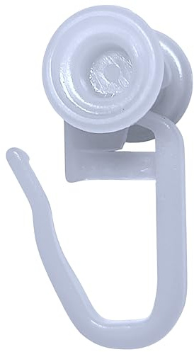 Raum² 100 U-Laufrollen für U-Schienen, Gardinenröllchen, U-Haken, Gardinenhaken, U-Gardinenschiene, Gardinenrollen, Gardinengleiter (100 Stück)