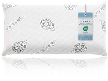 Textilhome Uppsättning av 2 viskoskuddar 75 cm aloe vera minnesskum viskokärna