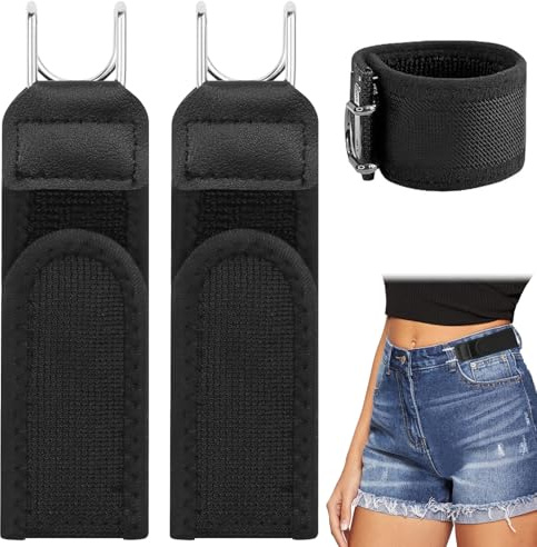 Puasok 2 Pezzi Cintura Senza Fibbia Kit, Cintura Elastica Tattica con Gancio in Metallo, Cintura in Vita Invisibile per Uomini e Donne, per Lavoro, Tempo Libero