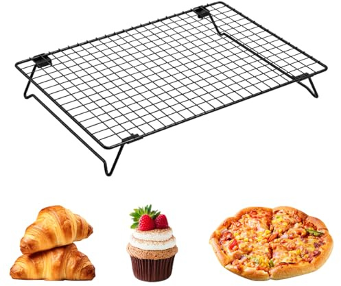 WhizNook Kylgaller rostfritt stål, 34 cm rektangulärt kylgaller, köksgaller, avkylningsgaller bakning, bakgaller för kylning, kakgaller för bakning, kylning