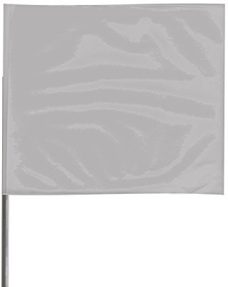 Presco 15 in. Steel Wire Staff Marking Flags [2.5 in. x 3 in. Flag]: 2 in. x 15 in. (Silver) / 12-Flags