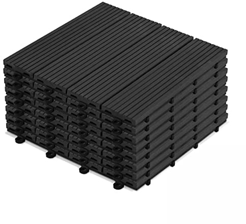 oviala losa Clipsable de terraza gris 8 piezas