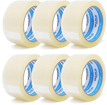 gws Paketklebeband 6 Rollen farblos Geräuscharmes Universalklebeband zum Verpacken von Paketen - Hohe Klebekraft - Profi-Qualität 66 m Länge 50 mm Breite