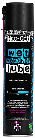 Muc-Off Wet Weather Lube Kettenöl Fahrrad für Nasses Wetter 400 ml - Biologisch Abbaubares Fahrrad Schmierfett Kettenfett, Kettenspray Fahrrad, Hohe Wirksamkeit Über Lange Strecken - Für Jedes Wetter