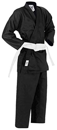 Hanni-Fashion Karateanzug Karate Anzug Schwarz mit Weißen Gürtel 110-200 - BLC (160)
