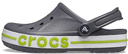 Crocs Bayaband Clogs für Unisex-Erwachsene, Schiefergrau/Lime Punch, 39 Herren/40 Damen, 39/40 EU