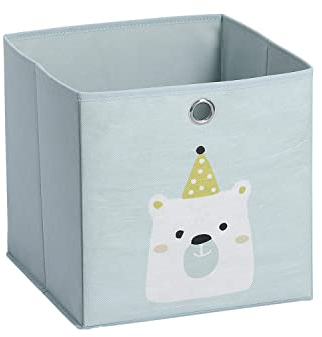 Zeller 14424 Aufbewahrungsbox Icebear, Vlies, mint, ca. 28 x 28 x 28 cm