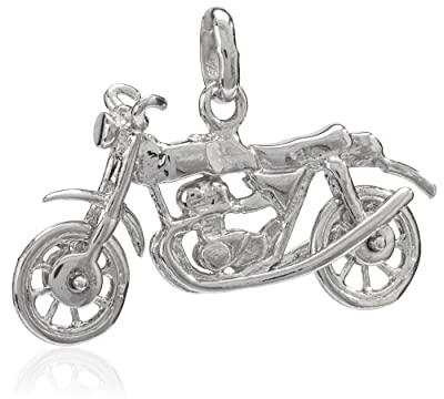 NKlaus Motorrad Herren Kinder Jungs Kettenanhänger 925 Silber poliert anlaufgeschützt 25x13mm Klein Amulett 1200