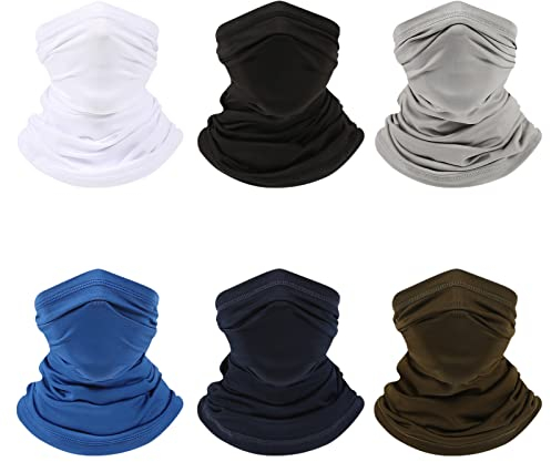HXHWKEN 6 Stück Multifunktionstuch Schlauchschal Gesichtsmaske Bandana Sport Atmungsaktiv Halstuch Loop Schal für Herren Damen für Motorrad Wandern Radfahren Laufen