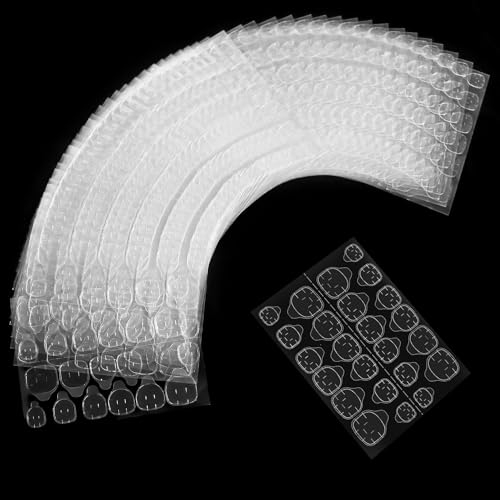 50 Blatt 1200 Pcs Press on Nails Kleber Doppelseitiger Nagelkleber Pads,12 Verschiedene Größen Klebepads Nagel Klebepads Nail Glue Nagelkleber für Nagelstudiozubehör,Maniküre Dekoration