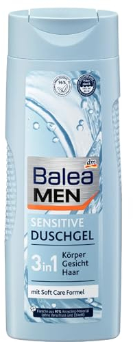 Balea Men Gel de ducha Sensitive * 3 en 1 Body Face Hair * 300 ml Vegano // Champú para hombres