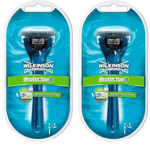 Wilkinson Sword Protector 3 Herren Rasierer mit 1 Rasierklinge, 1 St (Packung mit 2)