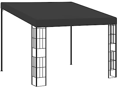 Willood Wand-Pavillon 3x3 m Anbaupavillon Sonnenschutz Pergola Gartenpavillon Terrassendach Überdachung Gartenzelt Partyzelt Anthrazit Stoff