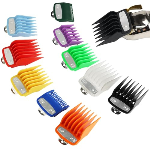 LOPHE Peine Guía de Profesionales, 10 Piezas Kit de Guías de Peines del Color, Peine Recortador Depelo Eléctrica, Guía de Corte Peine de Peluquería Juego