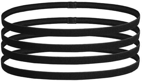 4-pack elastiska pannband, sportband, halkfria band, elastiska band, smala sportband, fotbollsband för barn, lämpliga för sport och fitness