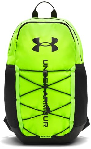 Under Armour Unisex Hustle Sport 6.0 Backpack, wasserabweisender Sportrucksack mit Polsterung, bequeme Sporttasche mit vielen Fächern,Hyper Green/Black/Black,OSFM