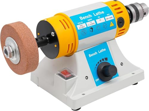 OUKANING Pulidora de 10.000 rev/min, pulidora, joyería, 320 W, pulidora multifuncional pequeña para carpintería, amoladora eléctrica de joyas, pulidora de pie