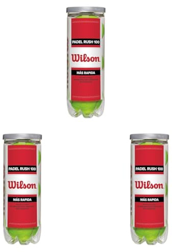 Wilson Rush 100, Palline da Padel, Confezione da 9, Compatibili con Ogni Tipo di Campo, WRT136500 Unisex, Giallo