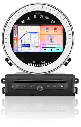 NUOTIAN 7 Zoll Android 14 Autoradio Stereo GPS Navigation für BMW Mini Cooper Unterstützt CarPlay Bluetooth Android Auto WiFi A2DP CD Player 8-Kern Touchscreen 4GB RAM+64GB ROM