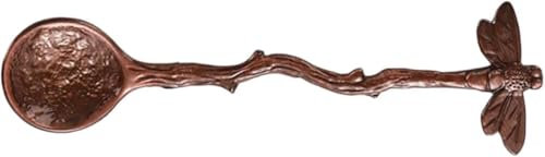 Retro Dragonfly Coffee Spoon Teaspoon Stainless Steel Tableware Creative Sugar Tea Spoon Stir Bar, Cake Dessert, Long Handle Kitchen Gadget Antique (Red Bronze)