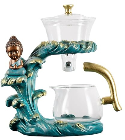 KALWEL, Set da tè automatico, teiera magnetica, set da tè automatico Lazy Man, teiera di lusso per casa e ufficio, semplice teiera magnetica a bolle