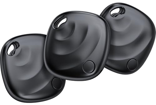 Nouveau [Certifié Apple MFi] Air Tag Tracker Lot de 3, Smart Tag Traceur GPS Compatible avec Apple Localiser (iOS Uniquement), Localisateurs D'Objets Bluetooth Tracker GPS pour Valises/Clés/Sacs, Noir