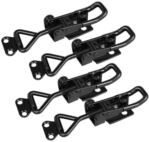 4 Pièce Loquet a Bascule, Loquet à bascule en Métal, Fermeture à Levier en Métal, Pince à Bascule Réglable - Pour Aux Armoires, Portes, Caisses, Remorques Capacité
