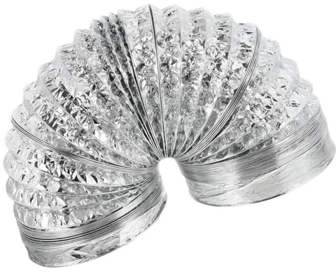 WHAMVOX Conducto Telescópico de Aluminio Doble Capa 120 MM X 2 M para Ventilación de Cocina y Secadora Manguera Flexible Resistente para Conductos de Aire y Extracción Doméstica