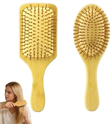 FAINCA Brosse Cheveux Bois 2 Pièces Brosse en Bois Fabriqué Matériaux