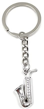 Onwomania - Saxophon Tuba Instrument Schlüsselanhänger - Metall Glücksbringer ideal als Geschenk z.B. für den besten Freund, die beste Freundin, Mama - Für Männer, Frauen & Kinder