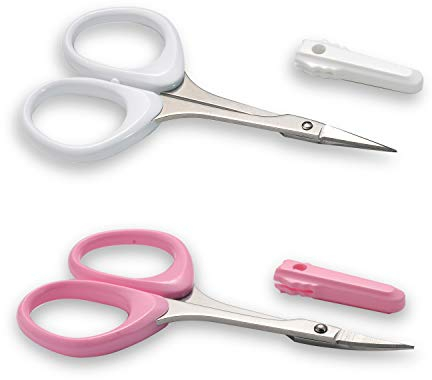 PAFASON Set Di Per Sopracciglia In Acciaio Inossidabile Set Di Forbici Per Ciglia Con Copertura Di Sicurezza Per Rifilare Modellare Estensioni Ciglia Sopracciglia