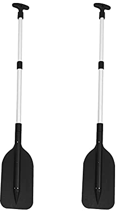 2 STÜCKE Teleskop Paddel Tragbare Verstellbare Länge Kanu Typ T Einziehbare Bootsruder Aluminiumlegierung Kajak Ruder Bootspaddel für Kanu Wassersport Schwarz