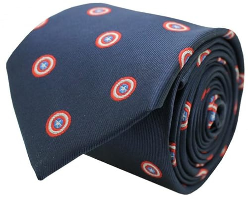 MasGemelos - Corbata Seda Capitan America Azul Marino