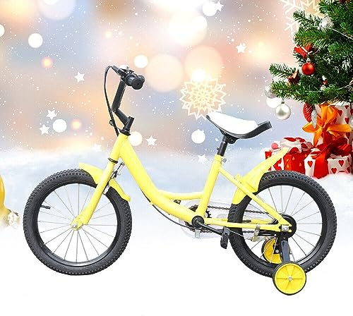 Bicicleta de 16 Pulgadas para Niños WSIKGHU con Estabilizadores Niños Niñas Bicicletas Deportivas para Exteriores Bicicleta Infantil Bicicleta para Niños de 5 a 8 Años (Amarillo)