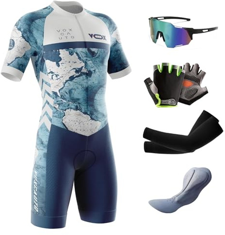 Combinaison de Cyclisme pour Homme -Triathlon Tri Costume - Combinaison de Triathlon à Manches Courtes pour entraînement à vélo, Course à Pied,Natation