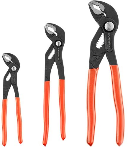 KS Tools Water Pump Pliers Set 3-Pack Orange