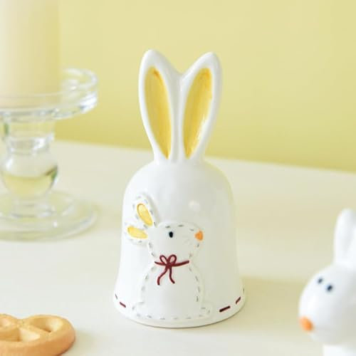 ACTOYS Campanello da Tavolo, Campanella Coniglio Pasquale, Campanella Coniglietti Pasquali, Campana Porcellana, Decorazioni Pasquali la Tavola
