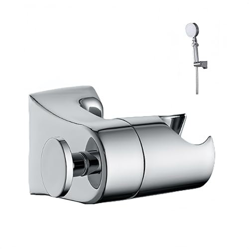 HJYDGJ Supporto per doccia a 360°, supporto per soffione doccia regolabile con accessori di montaggio, supporto per doccia migliorato (argento)