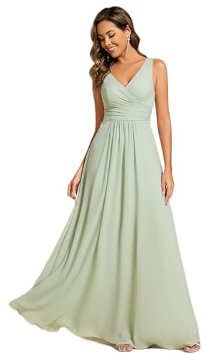 Ever-Pretty Robe Demoiselle d'honneur Femme Mousseline Ceinture Plis Chic ES02355
