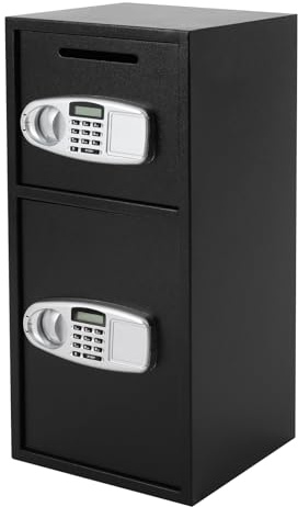 Armario de seguridad, caja fuerte con llave, caja fuerte con estructura de acero para dinero en efectivo, joyas y objetos de valor, 80 x 40 x 40 cm, caja fuerte para casa, oficina y hotel