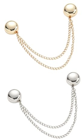 RAMGLYO Botones Magnéticos y Clips para Ropa, 2 Pares (4 Piezas) Redondos Dorado Plateado, Sin Costuras ni Alfileres para Dobladillos de Pantalones, Faldas y Mangas