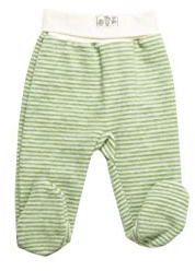 Lilano 100% Organic Merino Wool Baby Footed Pants [250007]. Made in Germany. (68 (4-6 Months), Green/Natural)