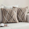 MIULEE Throw Pillow Case Cushion Covers Modern Line Decorative Square Cushions for Sofa Pillowcases for Couch Livingroom Sofa Bed with Invisible Zipper 45x45cm 18x18 Inch 2 Packs Light Coffee