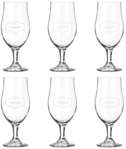 YourSurprise - Verre à Bière Personnalisé avec Nom - Verre à Bière Gravé avec Nom: Personnalisable avec du Texte, Différents Designs et Polices D'écriture (6)
