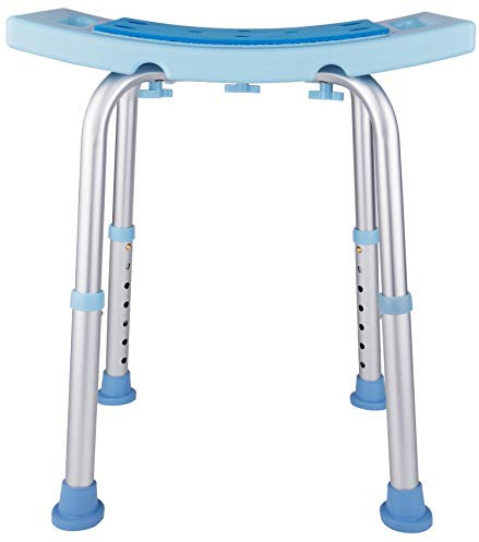 Duschhocker, Duschstuhl für Senioren 150KG Belastbar, Höhenverstellbar 34-50cm, Aluminium Duschsitz, Badestuhl, Badehocker für Badewannen