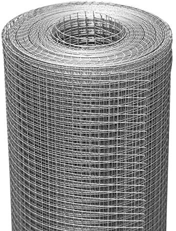 SEBOSS Hardware Cloth 1/4 inch 36 x 50 ft 23 Gauge, Hot-dip Galvanized After Welding, Galvanized Wire Mesh Roll Chicken Wire Fencing Gopher Mesh Garden Fencing Rodent Mesh