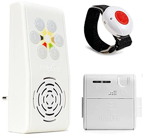 Helpline Mini: Tragbarer Hausnotruf mit Notruf Sender und Gürtel-Clip für die häusliche Pflege, Set mit Helpline 230 und Armbandsender